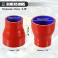 thumbnail image 4 of Unique Bargains Tuyau de Réducteur Droit Universel Raccord de Tuyau en Silicone Tube de Refroidisseur Intermédiaire Renforcé à 4 Couches 45mm-63mm Rouge, 4 of 7