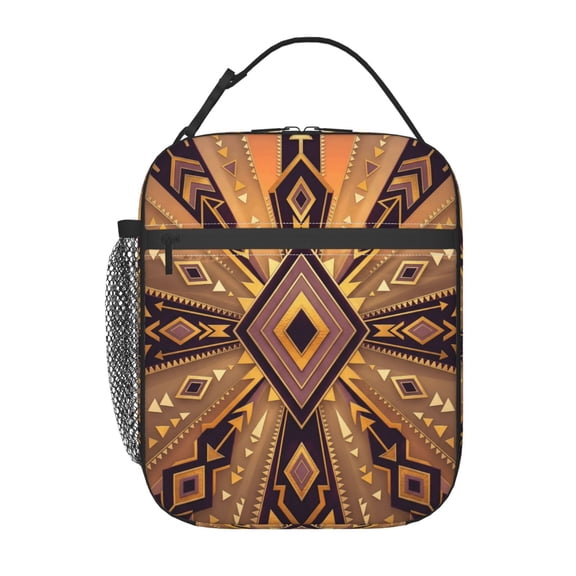 Boho Lunch Bag Insulated Lunch Box For Women Men Large Reusable Cooler Tote Bohemian Thermal Meal Prep Bag For Work Office Picnic Travel Beach