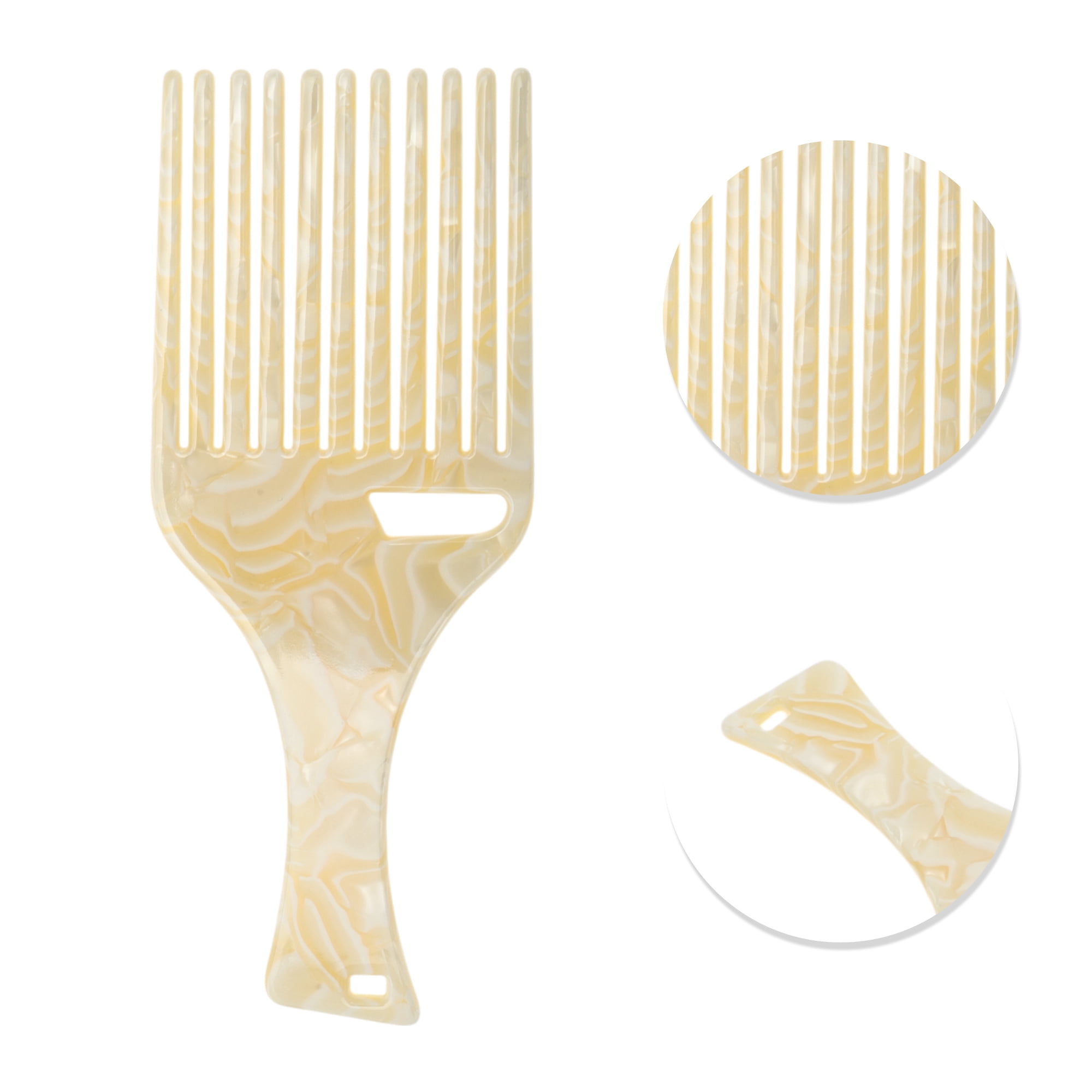 Unique Bargains 1 Pc Long Handle Hair Insert Comb for All Hair Types Styles Yellow
