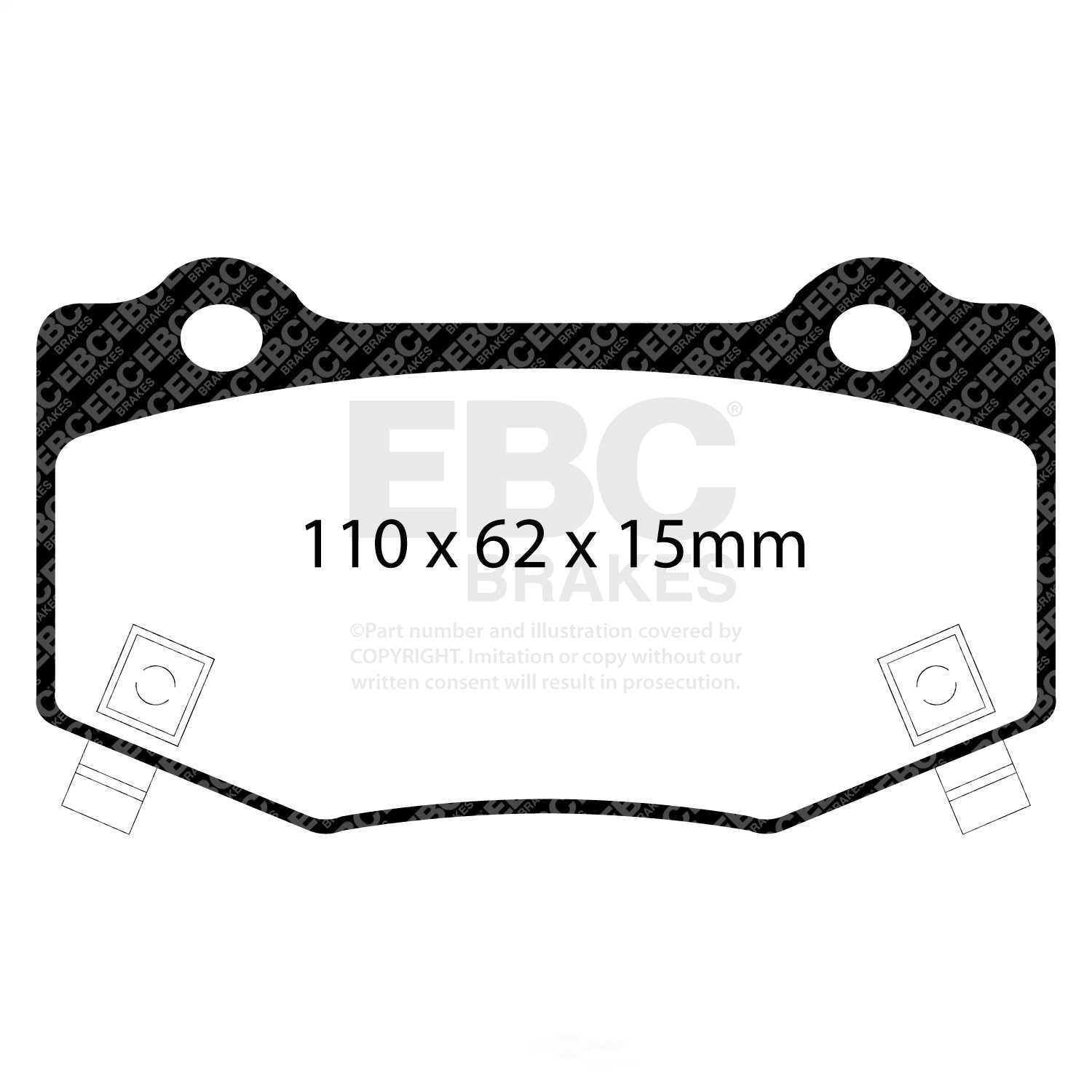 EBC Brakes Redstuff Premium Fast Street Pad For All Engine Sizes Fits select: 2016-2022 CHEVROLET CAMARO, 2014-2019 CHEVROLET CORVETTE