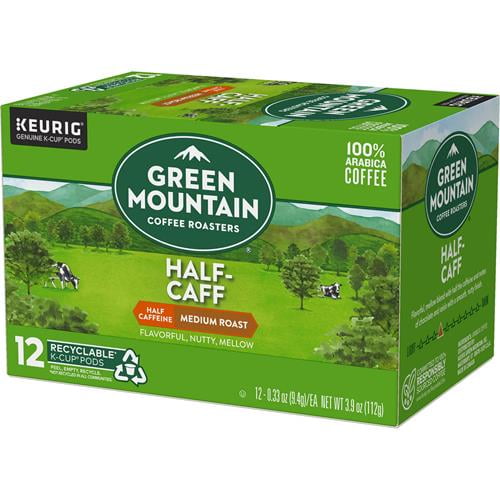 Green Mountain Coffee Roasters Half Caff Keurig Single-Serve K-Cup Pods, Medium Roast Coffee, 12 Count - Pack of 2