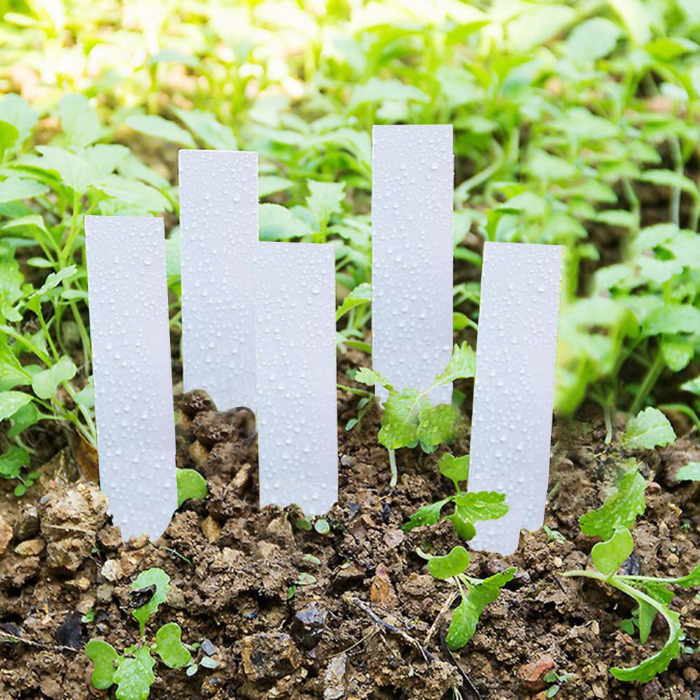 100Pcs 4 Inch Garden Plant Pot Nursery Labels Markers Stake Tags PVC White 