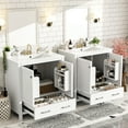 thumbnail image 6 of 60" Bathroom Cabinet With Double Vanities, Ceramic Sinks And Practical Storage Design White Vanity Sinks, Spacious A Classy Feel, 6 of 7