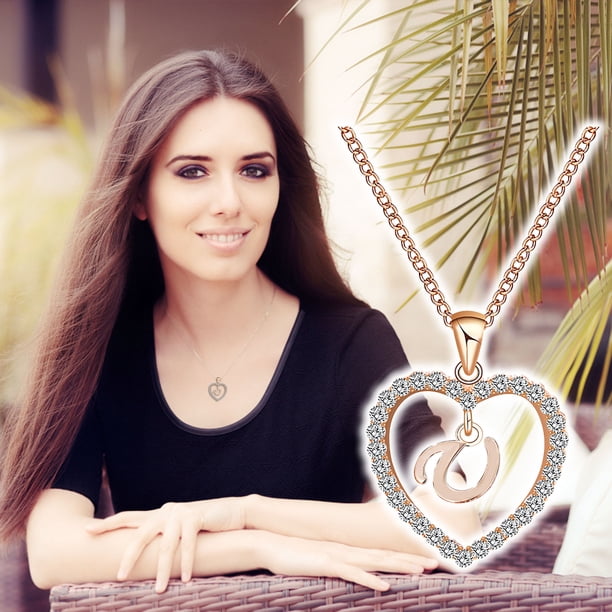 Collar para mujer, joyería para mujer, collar multicapa de 26 letras, colgante de moda para mujer, collar