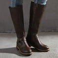 thumbnail image 2 of Women's Boots, Classic Tall Boots with Functional back Zipper and Outside Decorative, Low Heel, 2 of 8