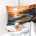 thumbnail image 4 of Yiaed Serene Ocean Sunset Print Brushed Microfiber Envelope Pillowcases, Standard,Envelope Closure Pillow Cases(No pillow core)-14"x20", 4 of 6