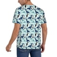 thumbnail image 2 of Hirioo Penguins Whales for Men's Baseball T-shirt Shirts Short Sleeve Casual Summer Button Stretch T Shirts,Size S-4XL-Large, 2 of 7