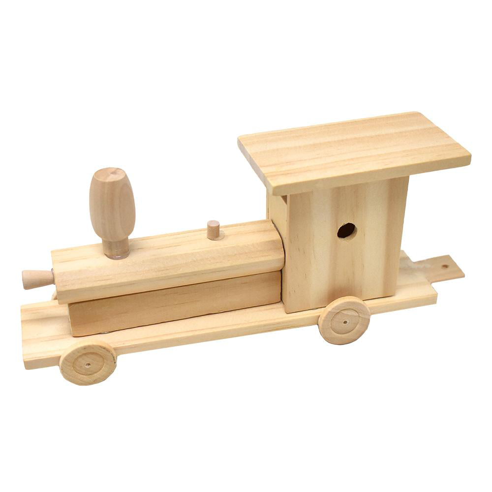 Natural DIY Wooden Train Model Kit 20-Piece