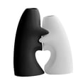 thumbnail image 2 of 2 jarrones de cerámica para flores, decoración de arreglos florales, adornos versátiles y únicos. Blanco y negro, 2 of 9