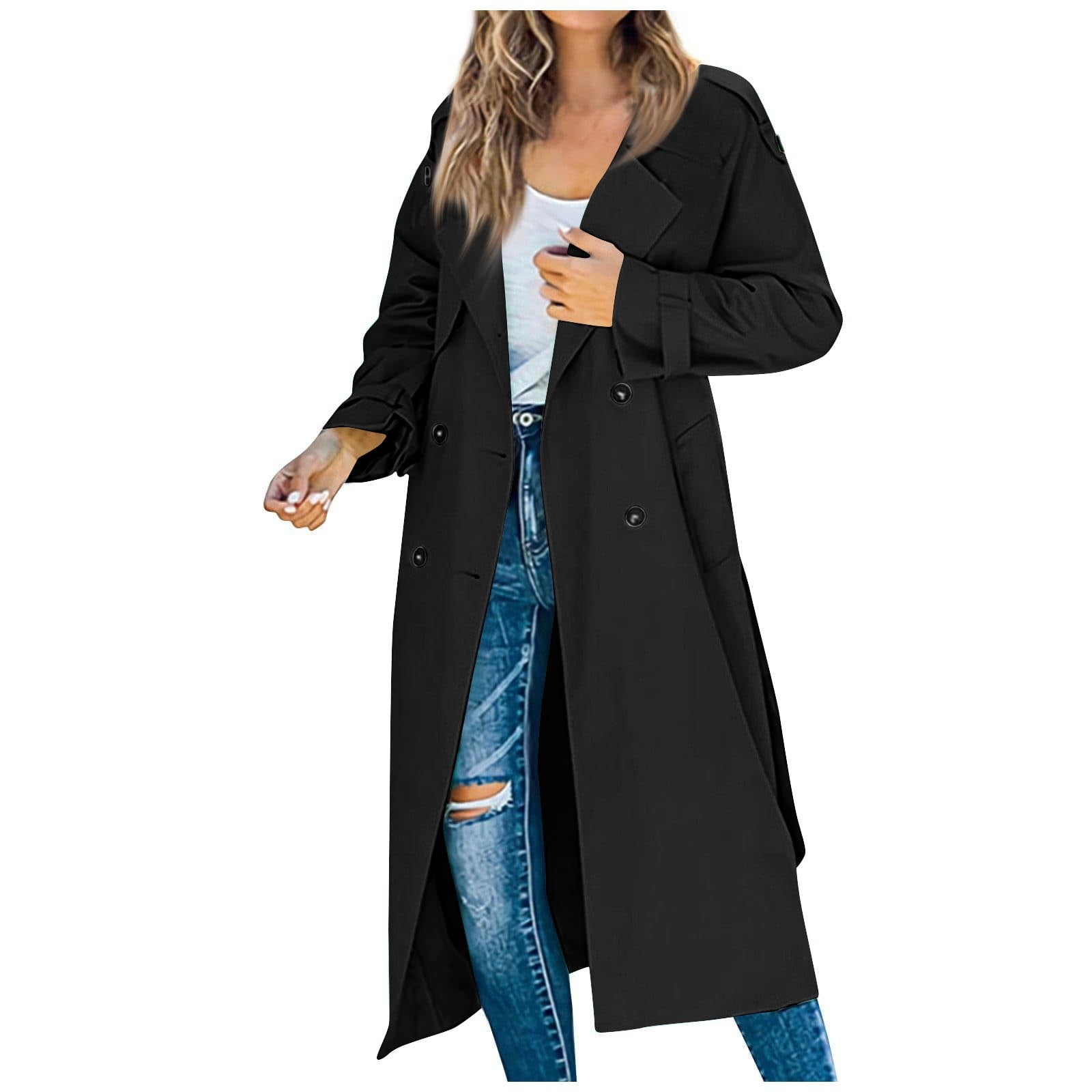 GXIPO Womens Oversized Long Trench Coat Double Breasted GXIPO Womens Oversized Long Trench Coat Double Breasted
