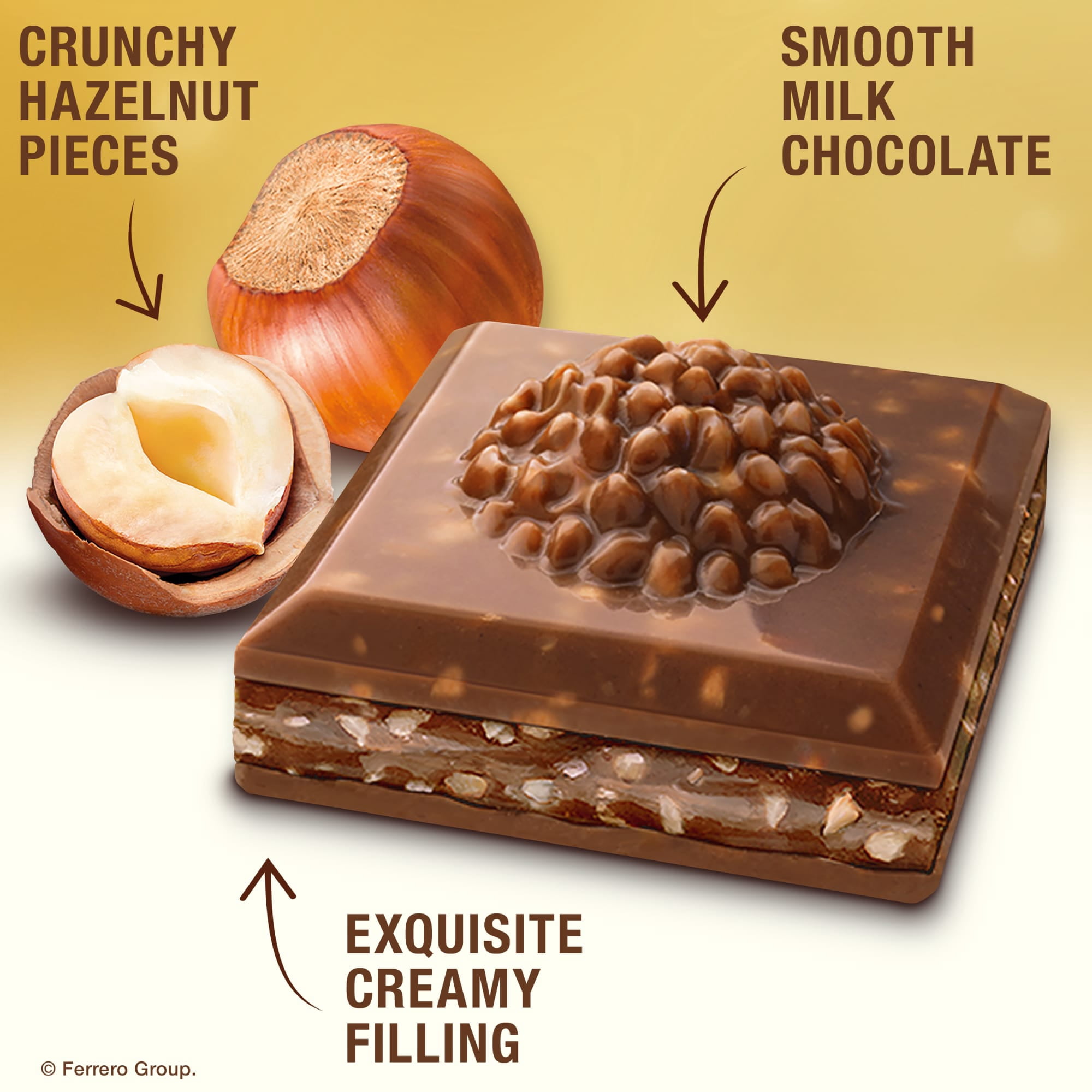 (2 pack) Ferrero Rocher premium chocolate bar, Milk Chocolate with Hazelnut Filling, Perfect Self Treat, 3.1 oz Each