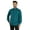 Dark Teal Green, variant on Bestman Solid Long Sleeve Shirt For Mens Front Double Button Placket Chinese Collar Shirt