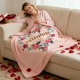 thumbnail image 4 of Valentine's Day Flannel Blanket - Double-Sided Throw Nap Blanket, Romantic Gift Flannel Rug for Sofa and Bed, 4 of 6