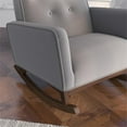 thumbnail image 3 of Pemberly Row Tufted Back Microfiber Upholstered Rocking Chair in Light Gray, 3 of 6
