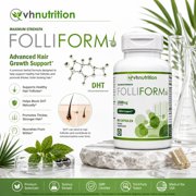 VH Nutrition FOLLIFORM DHT Blocker for Men & Women 1500mg - Supports Healthy Hair Growth, Scalp Health, Maximum Strength Hair Loss Treatment - 60 Capsules