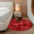 thumbnail image 2 of Round Rug 4Ft Washable Non-Slip, Red Geometric Circle Area Rugs for Living Room Bedroom, Vintage Minimalism Abstract Aesthetic Indoor Floor Mats Carpet Runner for Home Decor Aesthetic, 2 of 8