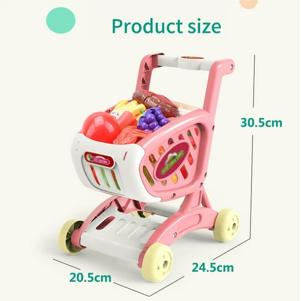 Carrito De La Compra Carrito De Supermercado Coche De Empuje Juguetes Para Ninas Cortar Comida Fruta Juego De Imaginacion Juguete Para Ninos Cesta De La Compra Inevent FN003382 02 Walmart en linea