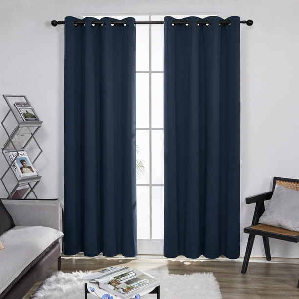 Deconovo Thermal Insulated Grommet Blackout Curtains, 2 Solid Curtain