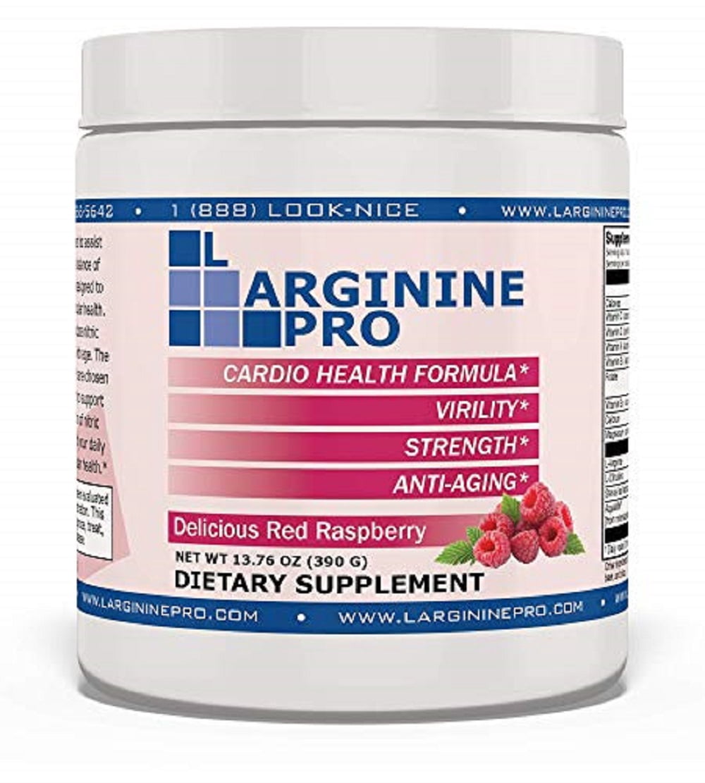 L-ARGININE PRO Powder Jars - 5500mg L-Arginine, 1100mg L-Citrulline Cardio Health (Raspberry, 1 Jar)