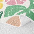 thumbnail image 5 of Homewish Bohemian Daisy Flower Quilt Full,Abstract Artwork Full Bedspread Sets,Pink Yellow,3 Pieces, 5 of 7