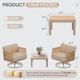 thumbnail image 2 of Erinnyees 3 Pieces Patio Furniture Set, Outdoor Swivel Glider Rocking Chairs with 6" Thick Cushions & Metal Table, All-Weather Patio Conversation Sets for Backyard, Poolside, Balcony, Light Beige, 2 of 8