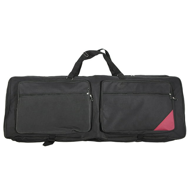 Graflsoa Extra Large 600D Oxford Keyboard Bag with Thick PE Foam Padding for 73-76 Key Keyboards, Black, Adjustable Straps & Dual Zippers, 4 Storage Pockets