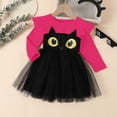 thumbnail image 5 of Vividxx Toddler Girl Halloween Dress Long Sleeve Cartoon Print Mesh Tutu Dress Party Outfit for Kids 12-18 Months, 5 of 9
