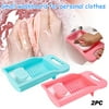 Aligament Bathroom Accessories Plastic Laundry Washboard Non-slip Underwear Sock Mini Washboard 2PC
