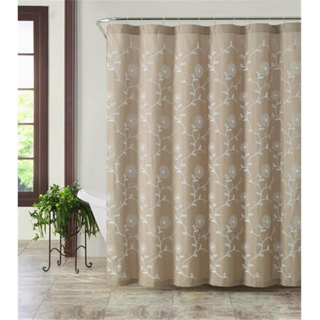 Luxury Home Rebeca Shower Curtain, Taupe 72 x 72 inch