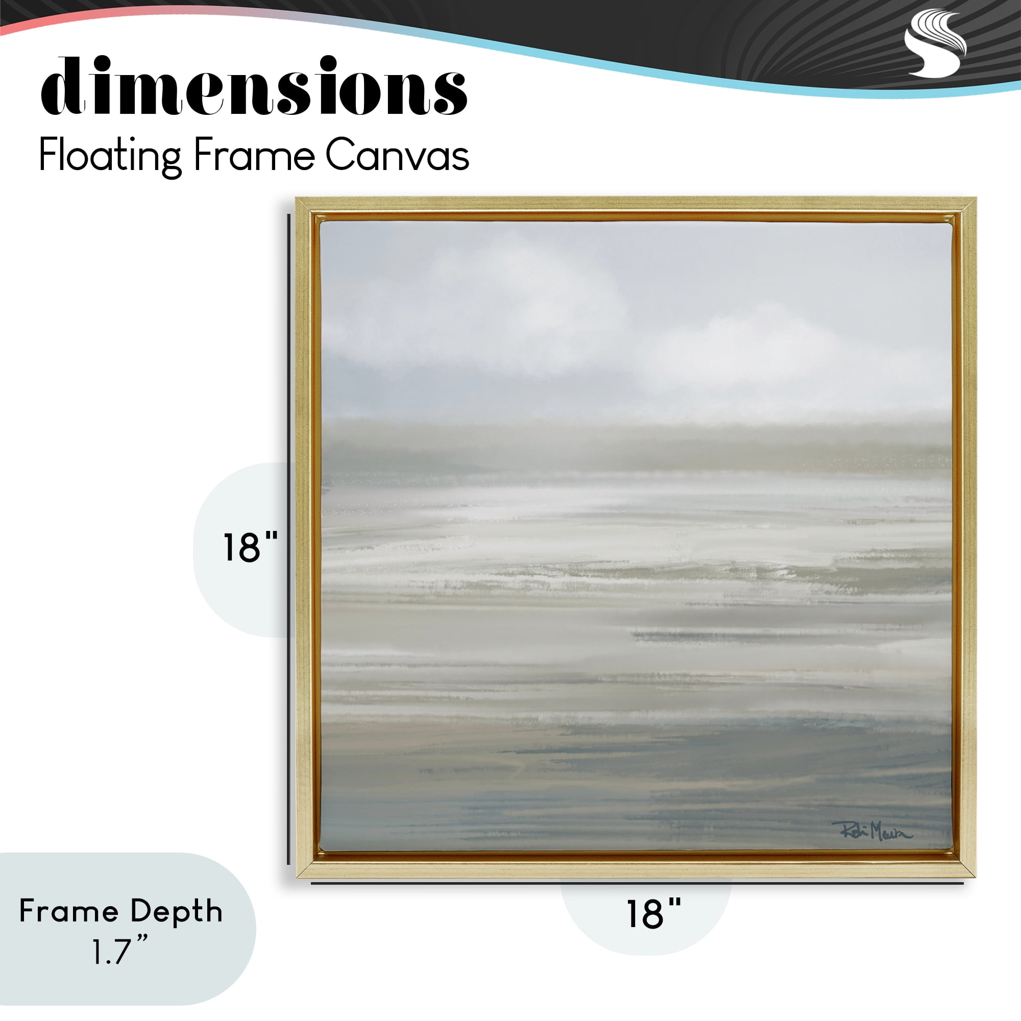Stupell Industries Mid Afternoon Landscape Gold Framed Floater Canvas Wall Art, design by Robin Maria