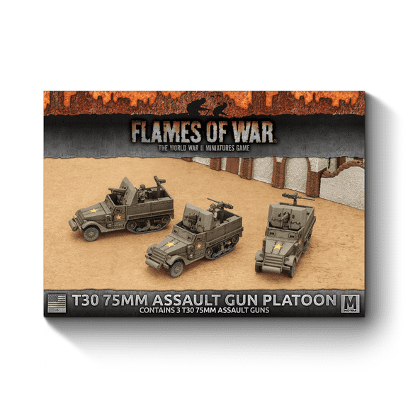 Battlefront Miniatures Flames of War US T30 75mm Assault Gun Platoon FOW UBX63