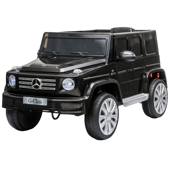 Aosom Compatible 12V Battery-powered Kids Electric Ride On Car Mercedes Benz G500 Toy with Parental Remote Control Music Lights MP3 Suspension Wheels for 37-96 months Black