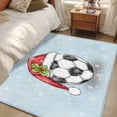 thumbnail image 4 of 4'x6' Area Rugs, Football Christmas Indoor Outdoor Area Rug for Living Room Bedroom, Xmas Botanical Snoflake Blue Washable Bathroom Rugs Kitchen Floor Carpet Mats Home Decor Aesthetic, 4 of 8