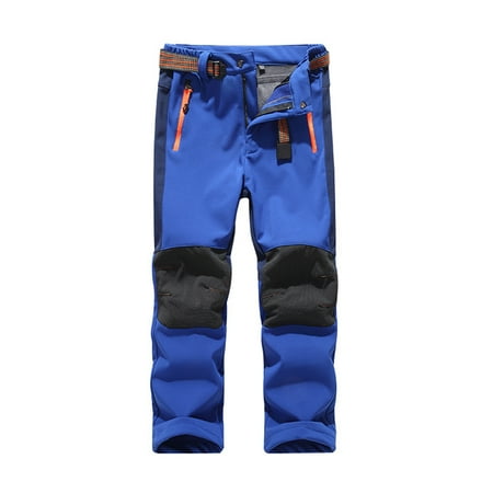 

THE WILD Casual Pretty Kids Baby Boys Girls Patchwork Ski Suit Pocket Thicken Warm Trouser Pants