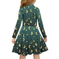 thumbnail image 3 of DISNIMO Galaxy Dresses for Girls Star Moon Dress Girl Long Sleeve Skater Dress Kids Medium Length Dresses for Girls Long Sleeve Collar Dress for Kid Girls Twirly Dresses Size 13-14 Youth Midi Dress, 3 of 7