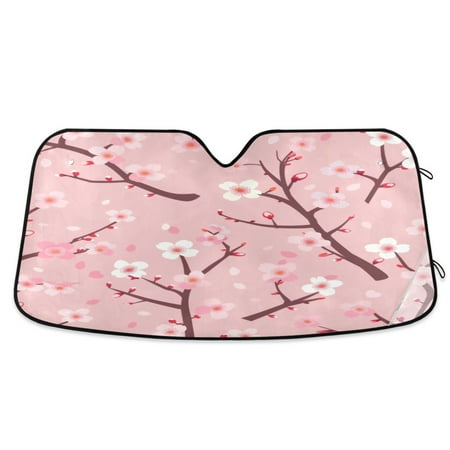 Car Sun Visor 53*23.5Inch Windshield Sun Shield Car Sun Curtain Car Sun Shield Car Sun Insulation Suitable For Most Vehicles Pink Plum