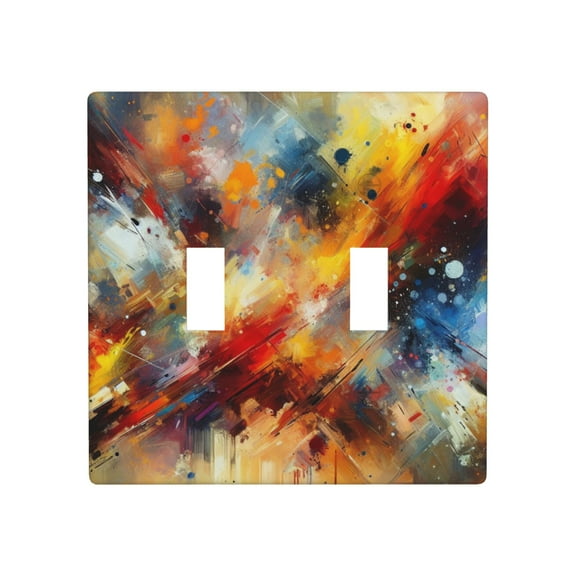 Abstract art in colorful painting Light Switch Cover Plates Single Toggle Wall Plate, Decorative 2-Gang Christmas Decor Lightswitch Cover