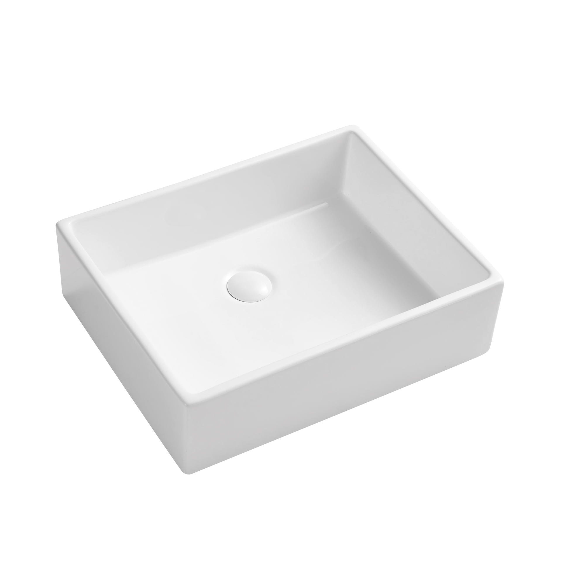Details about   Bathroom Ceramic Vessel Sink W/ Faucet Pop-up Drain Combo Rectangular White New