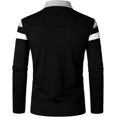 thumbnail image 3 of Polo Décontracté à Manches Longues pour Hommes T-Shirt en Coton Patchwork Contrasté, 3 of 5