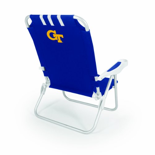 Picnic Time Monaco Chaise de Plage Bleu(Georgia Tech Jaune Vestes) Numérique