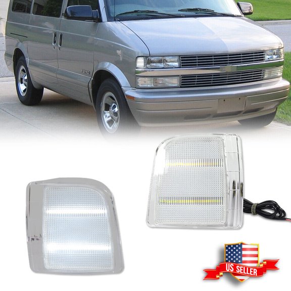GTINTHEBOX 2PCS Clear White LED Side Corner Lights For 1995-2005 Chevrolet Astro GMC Safari