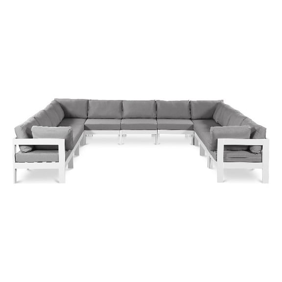 Meridian Furniture Nizuc Grey Outdoor Patio Modular Sectional