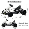 thumbnail image 6 of Geetinfly Go Kart for Kids,24V Battery 300WX2 Motors Pedal On Foot Go Cart,8MPH High Speed Drifting Car with Slow Start Function,Music,White, 6 of 6