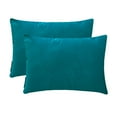 thumbnail image 5 of Turquoise Blue Decorative Lumbar Pillow Cover 12"x16" | Pack of 2 Modern Velvet Oblong Cushion Cover Solid | Plain Solid Pillowcases for Bed, Couch & Sofa, Modern Home Décor - Turquoise Velvet Dream, 5 of 9