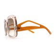 thumbnail image 6 of Womens Thick Plastic Rectangle Butterfly Retro Diva Sunglasses Clear Brown - Brown, 6 of 8