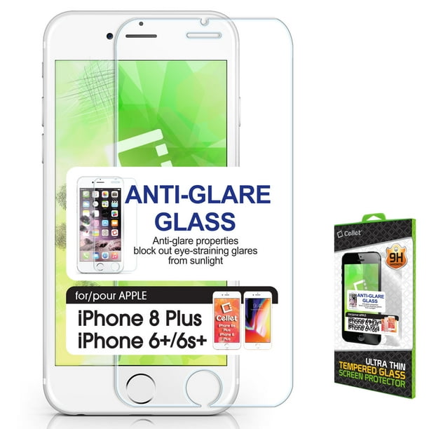 Anti Glare, Tempered Glass Screen Protector for iPhone 8 Plus, & 6 Plus