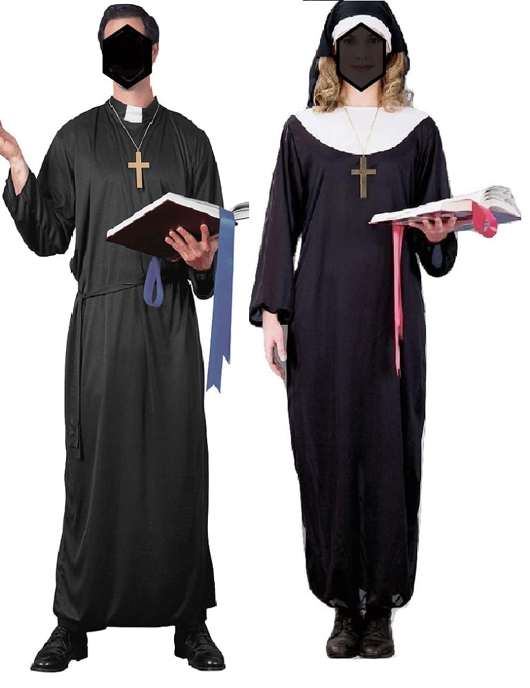 Priest And Nun Couples Religious Catholic Halloween Adult Standard Size Cos...