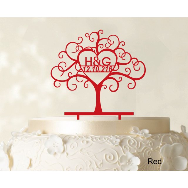 Custom Wedding Cake Toppers Personalized First And Last Name Initial Cake Topper Color Option Available 6-7 Inches Wide