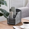 thumbnail image 3 of MyGift Whitewash Gray Wood Remote Control Media Storage Organizer, 3 of 6