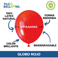 thumbnail image 3 of Globos rojos de 9 pulgadas Tilco Balloons Globo de Látex Redondo 100 pzas, 3 of 3